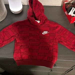 Nike Kids Just Do It Red Hoodie